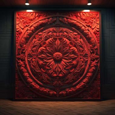 Patterns and decorations stl glowing red 2 3d model